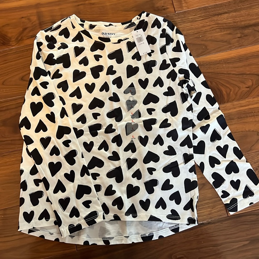 Long sleeve heart shirt | girls 10-12